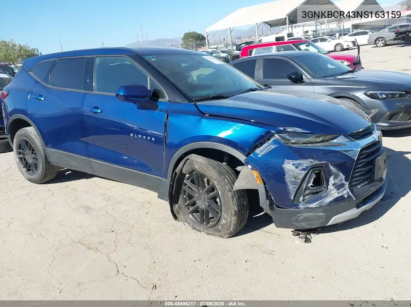 2022 Chevrolet Blazer Fwd 2Lt VIN: 3GNKBCR43NS163159 Lot: 45496217