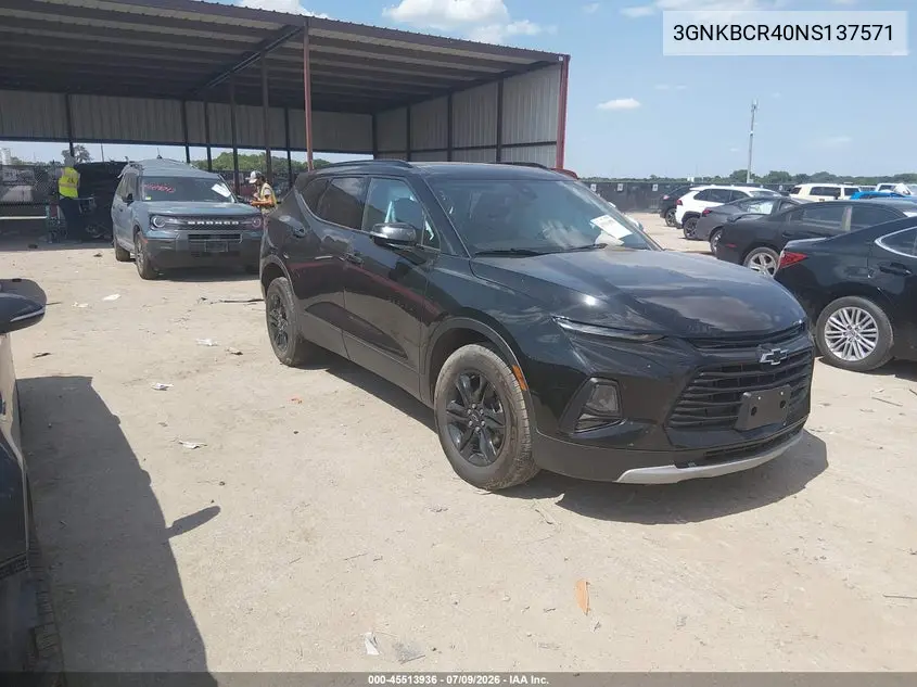 2022 Chevrolet Blazer Fwd 2Lt VIN: 3GNKBCR40NS137571 Lot: 45513936