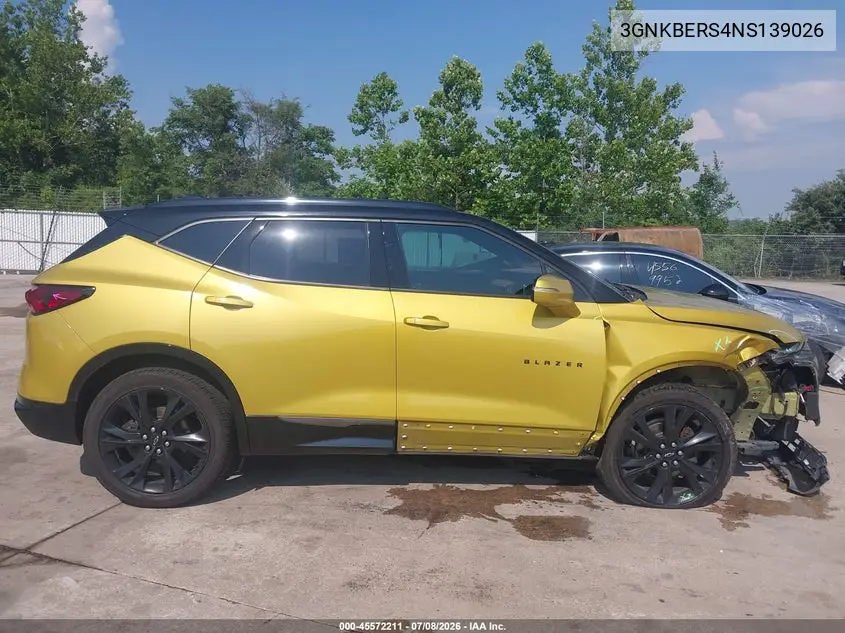 2022 Chevrolet Blazer Fwd Rs VIN: 3GNKBERS4NS139026 Lot: 45572211
