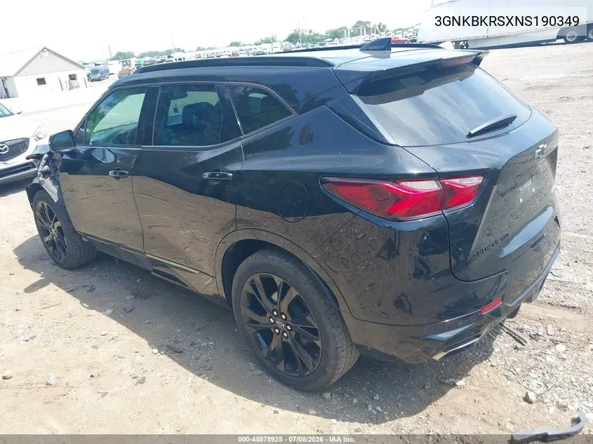 2022 Chevrolet Blazer Awd Rs VIN: 3GNKBKRSXNS190349 Lot: 45578925