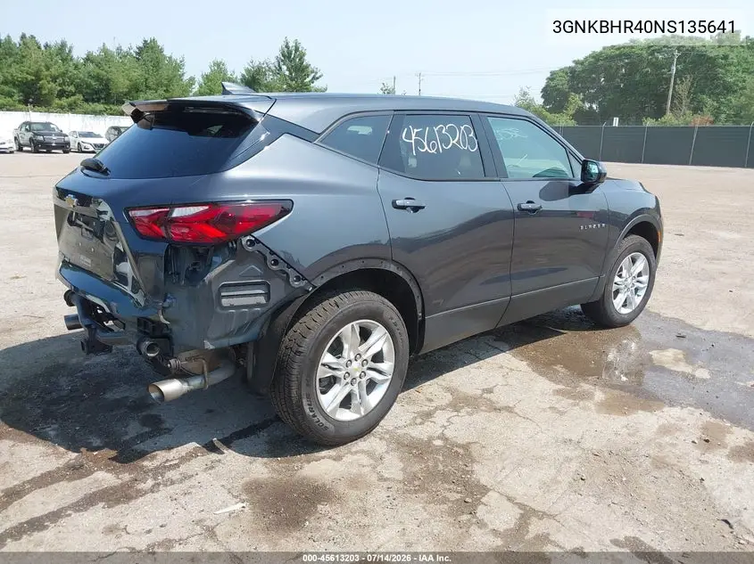 2022 Chevrolet Blazer Awd 2Lt VIN: 3GNKBHR40NS135641 Lot: 45613203