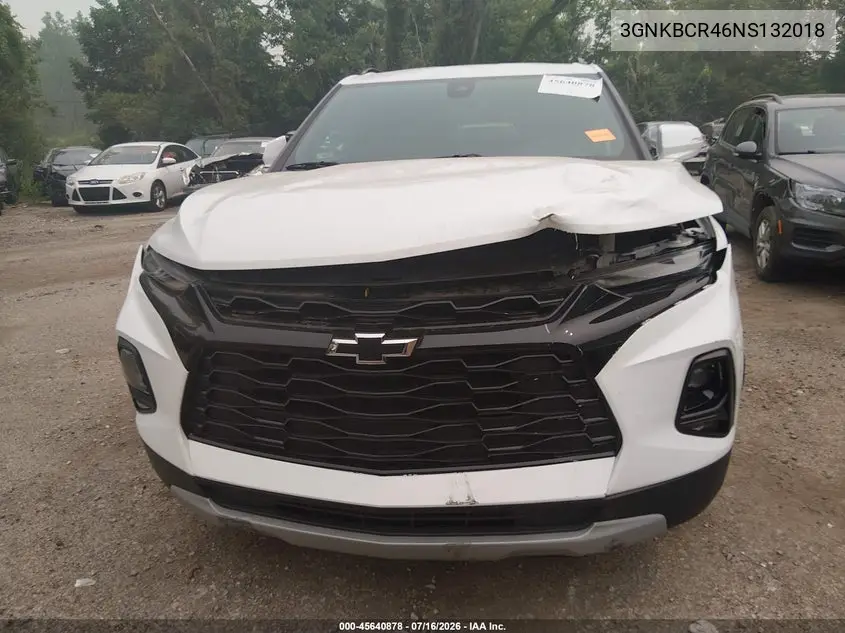 2022 Chevrolet Blazer Fwd 2Lt VIN: 3GNKBCR46NS132018 Lot: 45640878