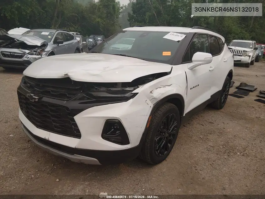 2022 Chevrolet Blazer Fwd 2Lt VIN: 3GNKBCR46NS132018 Lot: 45640878