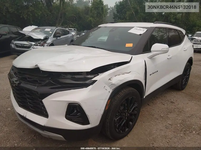 2022 Chevrolet Blazer Fwd 2Lt VIN: 3GNKBCR46NS132018 Lot: 45640878