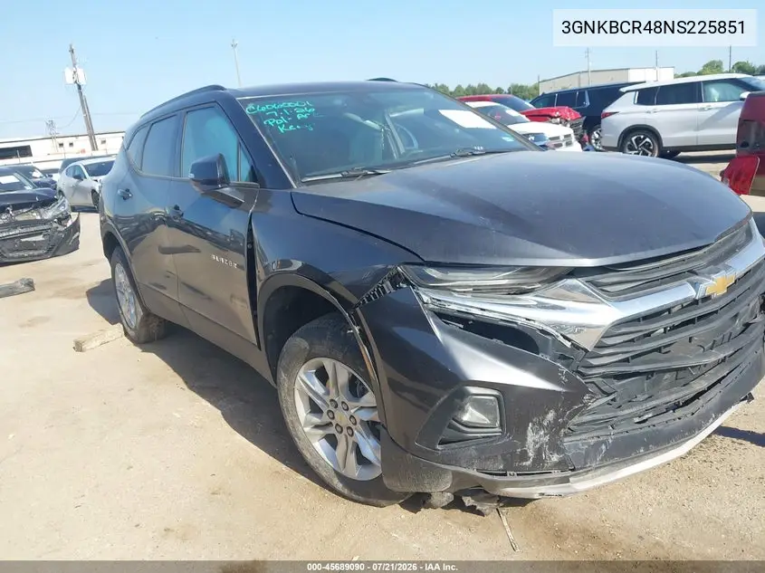 2022 Chevrolet Blazer Fwd 2Lt VIN: 3GNKBCR48NS225851 Lot: 45689090