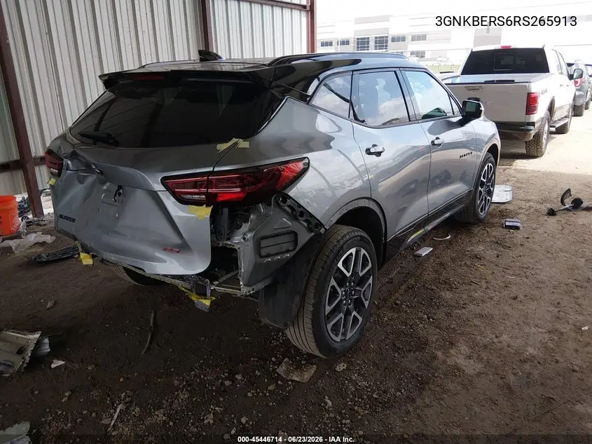 2024 Chevrolet Blazer Fwd Rs VIN: 3GNKBERS6RS265913 Lot: 45446714