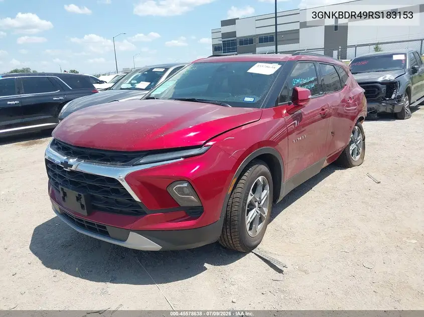 2024 Chevrolet Blazer Fwd 3Lt VIN: 3GNKBDR49RS183153 Lot: 45578638