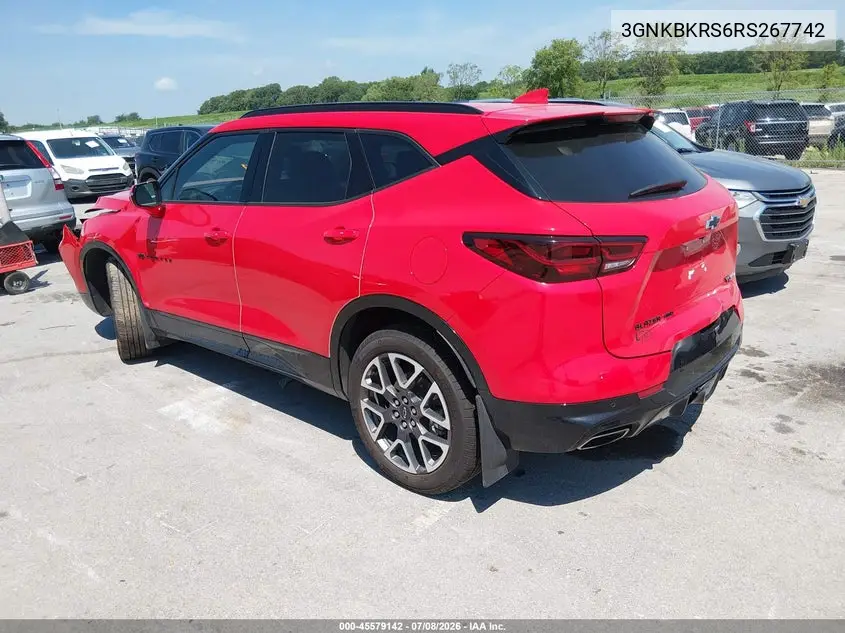 2024 Chevrolet Blazer Awd Rs VIN: 3GNKBKRS6RS267742 Lot: 45579142