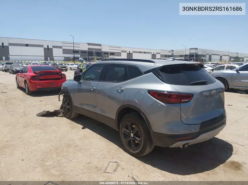 2024 Chevrolet Blazer Fwd 3Lt VIN: 3GNKBDRS2RS161686 Lot: 45590076
