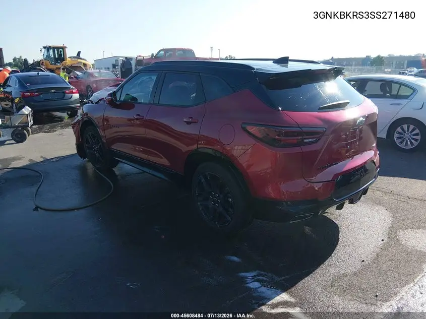 2025 Chevrolet Blazer Awd Rs VIN: 3GNKBKRS3SS271480 Lot: 45608484