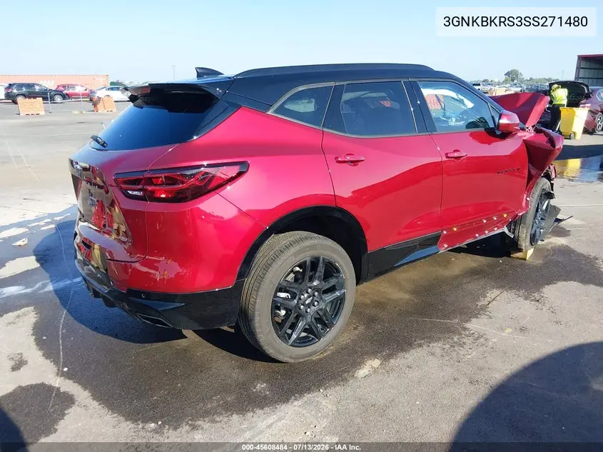 2025 Chevrolet Blazer Awd Rs VIN: 3GNKBKRS3SS271480 Lot: 45608484