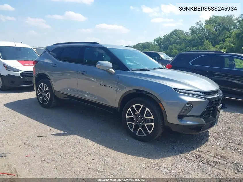 2025 Chevrolet Blazer Fwd Rs VIN: 3GNKBERS5SS245934 Lot: 45617528