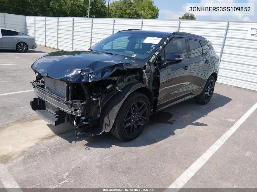 2025 Chevrolet Blazer Fwd Rs VIN: 3GNKBERS3SS109852 Lot: 45625059