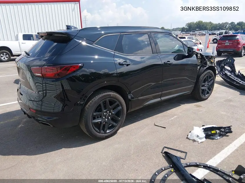 2025 Chevrolet Blazer Fwd Rs VIN: 3GNKBERS3SS109852 Lot: 45625059