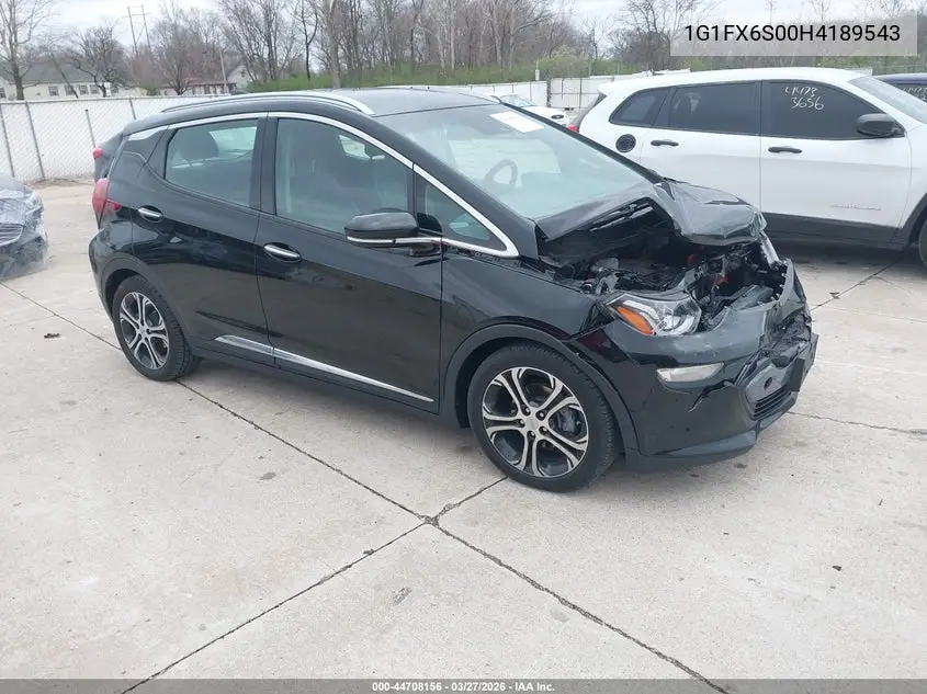 2017 Chevrolet Bolt Ev Premier VIN: 1G1FX6S00H4189543 Lot: 44708156