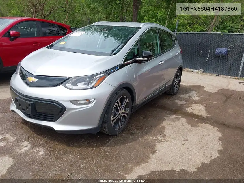 2017 Chevrolet Bolt Ev Premier VIN: 1G1FX6S04H4187360 Lot: 45005072