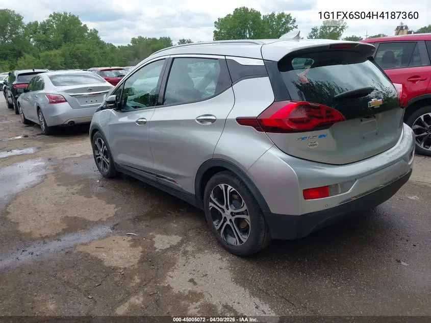 2017 Chevrolet Bolt Ev Premier VIN: 1G1FX6S04H4187360 Lot: 45005072