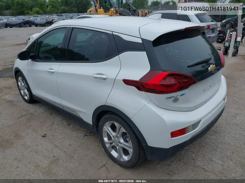 2017 Chevrolet Bolt Ev Lt VIN: 1G1FW6S01H4181941 Lot: 45171673