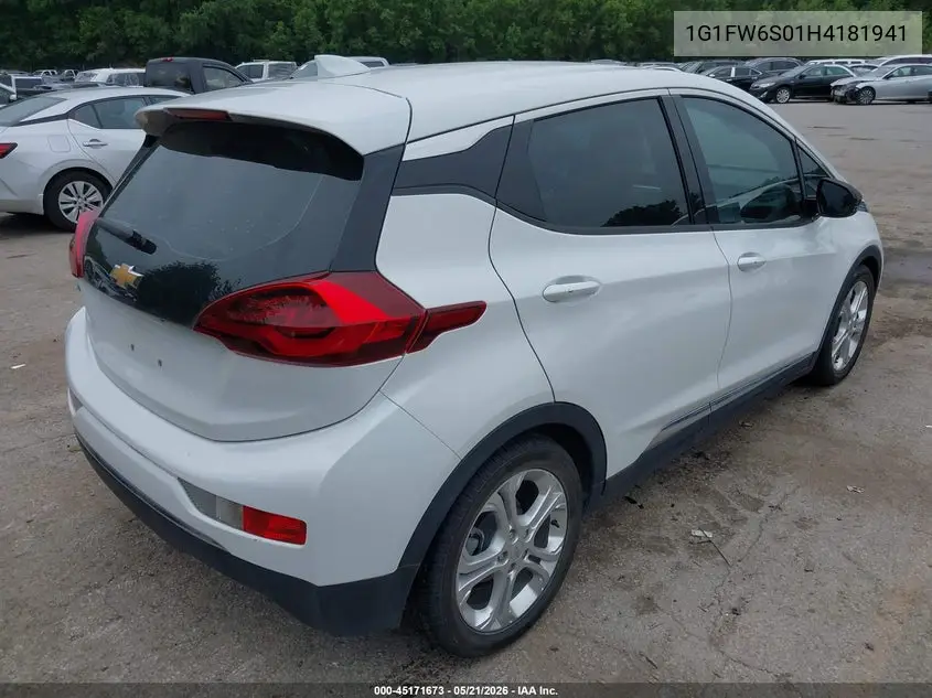 2017 Chevrolet Bolt Ev Lt VIN: 1G1FW6S01H4181941 Lot: 45171673