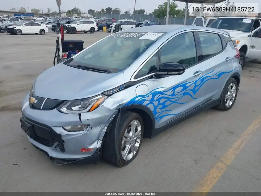 2017 Chevrolet Bolt Ev Lt VIN: 1G1FW6S09H4185722 Lot: 45275526