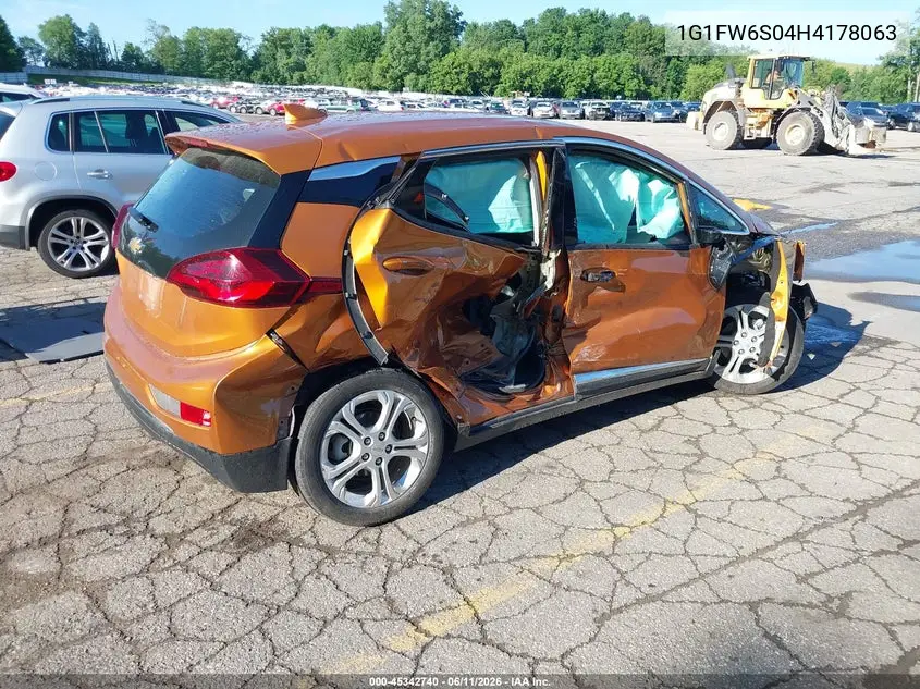2017 Chevrolet Bolt Ev Lt VIN: 1G1FW6S04H4178063 Lot: 45342740