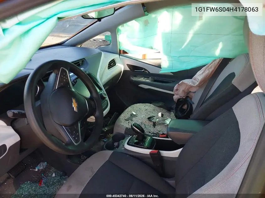 2017 Chevrolet Bolt Ev Lt VIN: 1G1FW6S04H4178063 Lot: 45342740