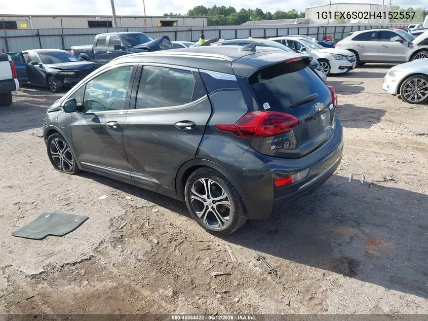 2017 Chevrolet Bolt Ev Premier VIN: 1G1FX6S02H4152557 Lot: 45354422