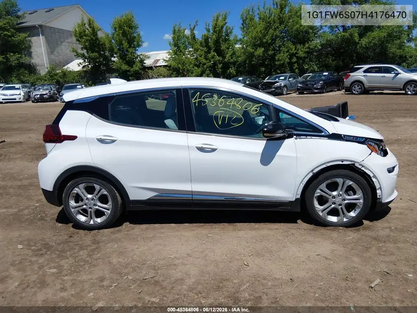 2017 Chevrolet Bolt Ev Lt VIN: 1G1FW6S07H4176470 Lot: 45364806