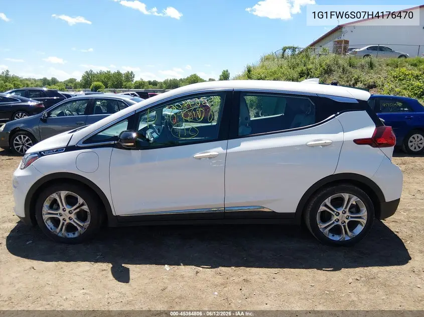 2017 Chevrolet Bolt Ev Lt VIN: 1G1FW6S07H4176470 Lot: 45364806