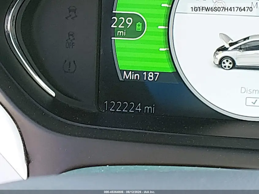 2017 Chevrolet Bolt Ev Lt VIN: 1G1FW6S07H4176470 Lot: 45364806