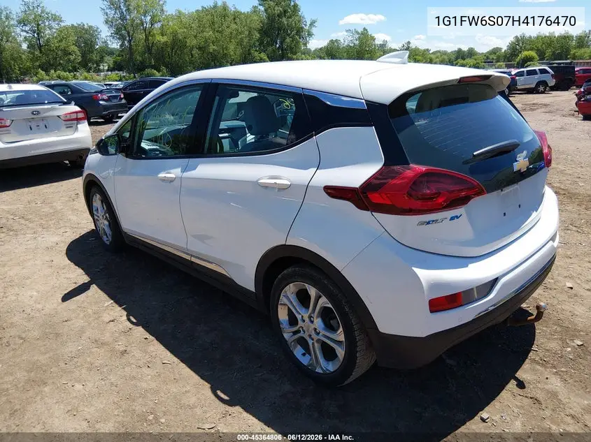 2017 Chevrolet Bolt Ev Lt VIN: 1G1FW6S07H4176470 Lot: 45364806