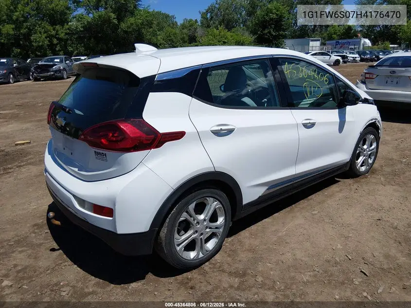 2017 Chevrolet Bolt Ev Lt VIN: 1G1FW6S07H4176470 Lot: 45364806