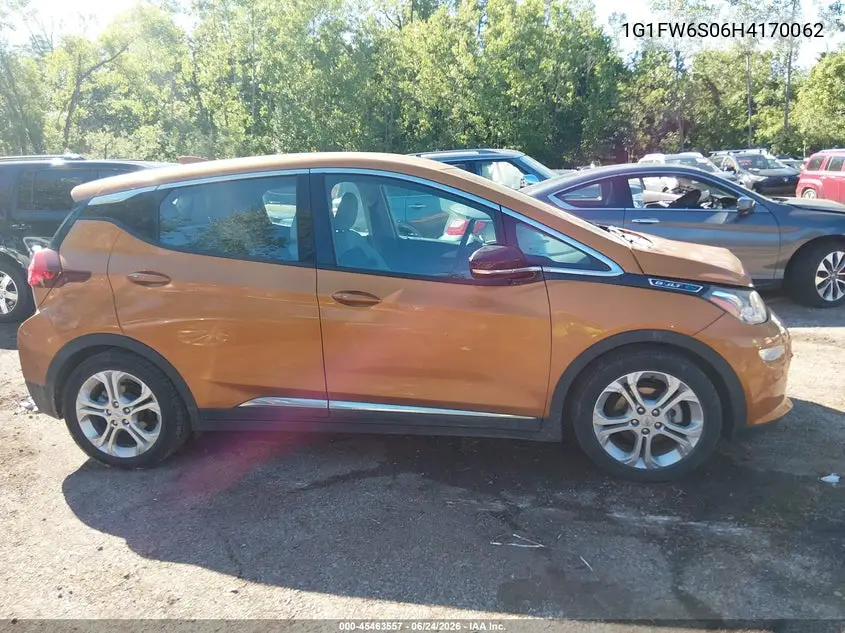 2017 Chevrolet Bolt Ev Lt VIN: 1G1FW6S06H4170062 Lot: 45463557