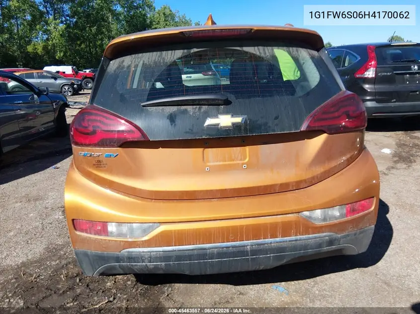 2017 Chevrolet Bolt Ev Lt VIN: 1G1FW6S06H4170062 Lot: 45463557
