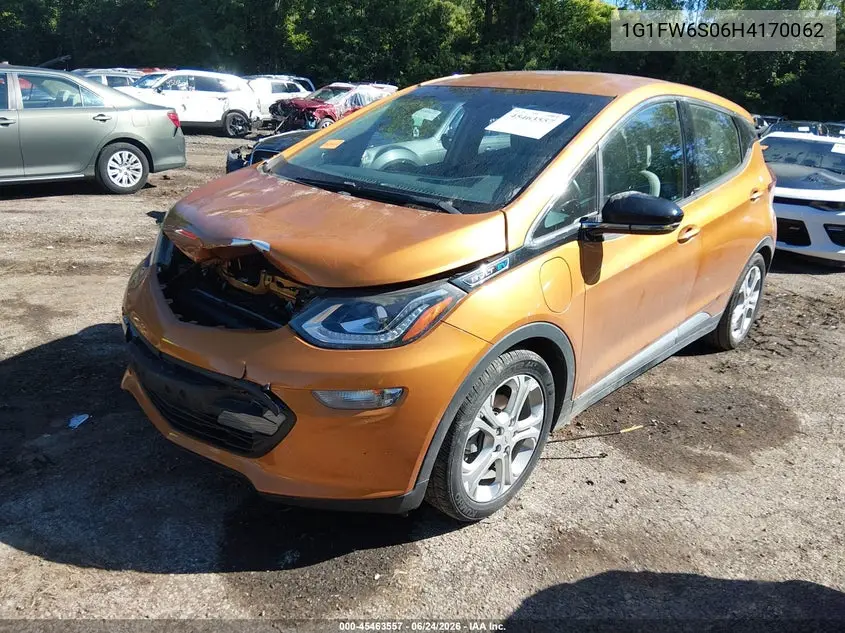 2017 Chevrolet Bolt Ev Lt VIN: 1G1FW6S06H4170062 Lot: 45463557