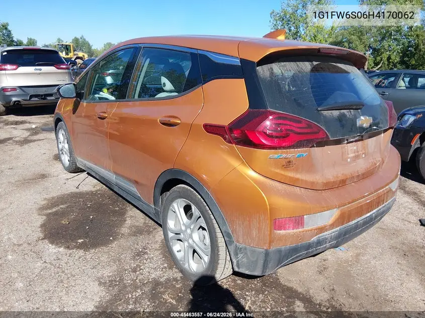 2017 Chevrolet Bolt Ev Lt VIN: 1G1FW6S06H4170062 Lot: 45463557
