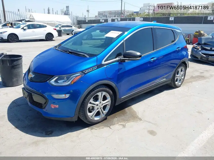2017 Chevrolet Bolt Ev Lt VIN: 1G1FW6S05H4187189 Lot: 45535578
