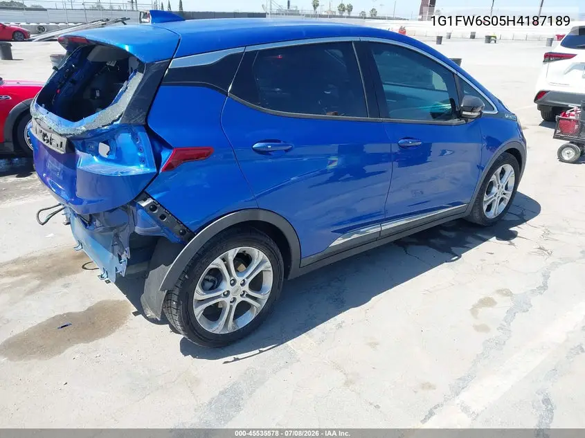 2017 Chevrolet Bolt Ev Lt VIN: 1G1FW6S05H4187189 Lot: 45535578