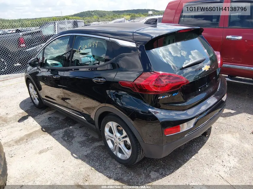 2017 Chevrolet Bolt Ev Lt VIN: 1G1FW6S01H4138796 Lot: 45607044