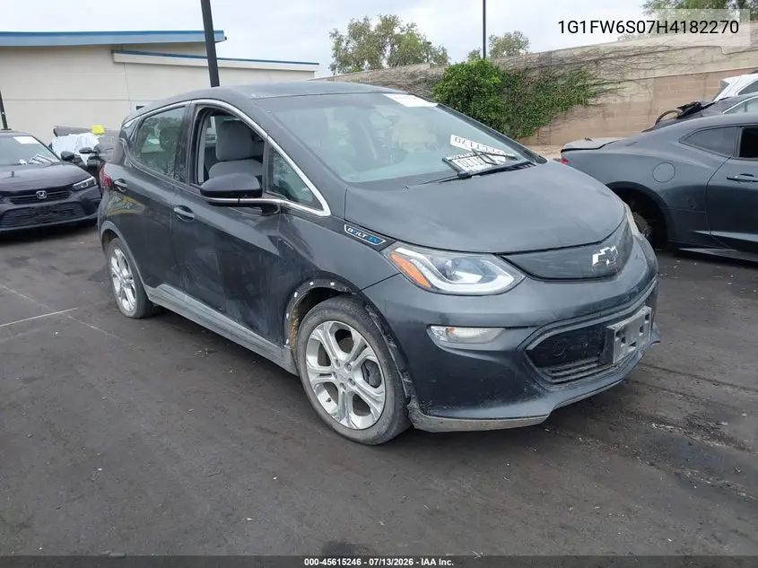2017 Chevrolet Bolt Ev Lt VIN: 1G1FW6S07H4182270 Lot: 45615246