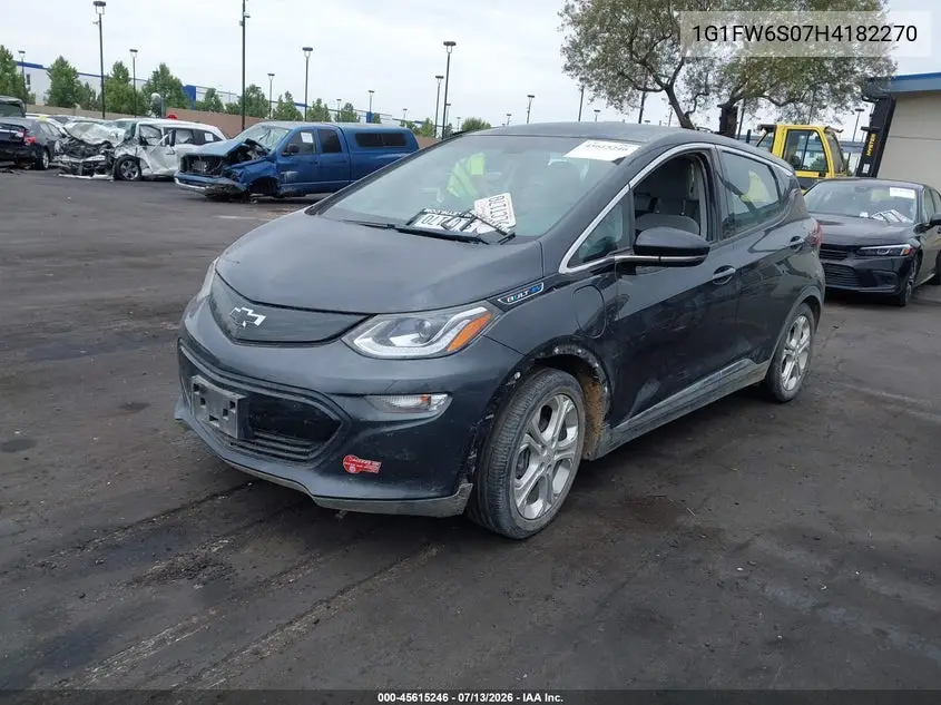 2017 Chevrolet Bolt Ev Lt VIN: 1G1FW6S07H4182270 Lot: 45615246