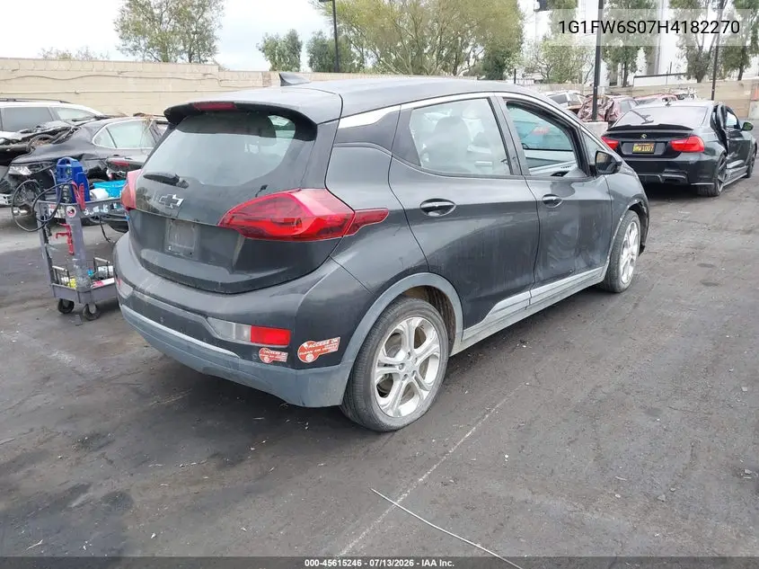 2017 Chevrolet Bolt Ev Lt VIN: 1G1FW6S07H4182270 Lot: 45615246