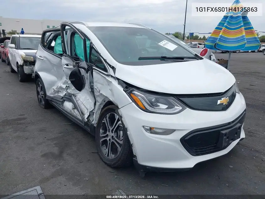 2017 Chevrolet Bolt Ev Premier VIN: 1G1FX6S01H4135863 Lot: 45619420