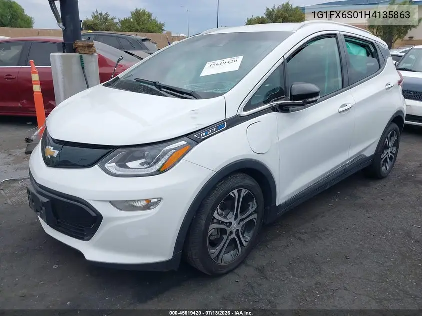 2017 Chevrolet Bolt Ev Premier VIN: 1G1FX6S01H4135863 Lot: 45619420