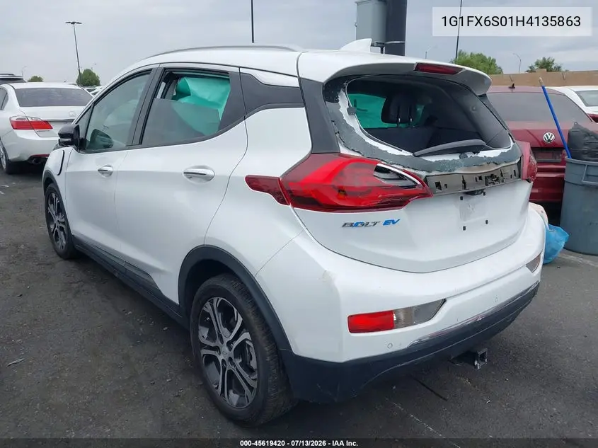 2017 Chevrolet Bolt Ev Premier VIN: 1G1FX6S01H4135863 Lot: 45619420