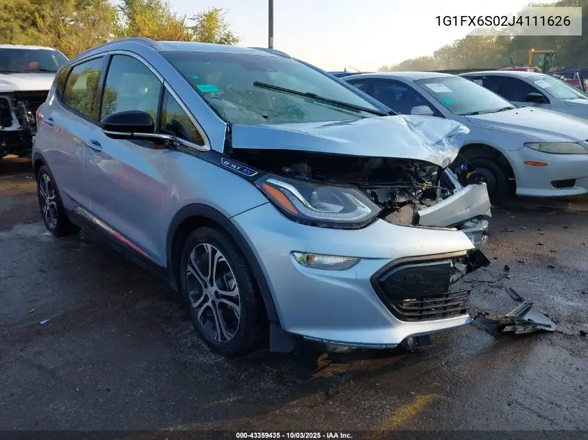 2018 Chevrolet Bolt Ev Premier VIN: 1G1FX6S02J4111626 Lot: 43359435