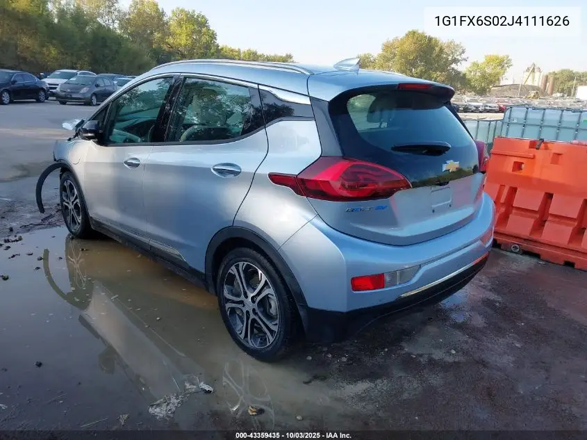2018 Chevrolet Bolt Ev Premier VIN: 1G1FX6S02J4111626 Lot: 43359435