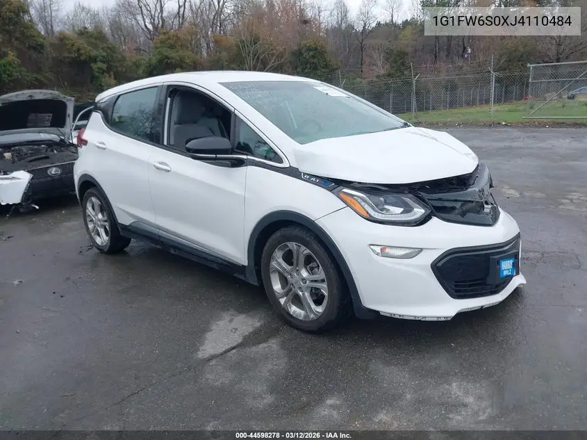 2018 Chevrolet Bolt Ev Lt VIN: 1G1FW6S0XJ4110484 Lot: 44598278