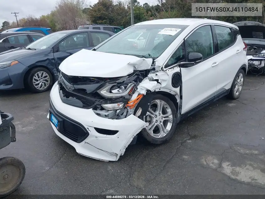 2018 Chevrolet Bolt Ev Lt VIN: 1G1FW6S0XJ4110484 Lot: 44598278