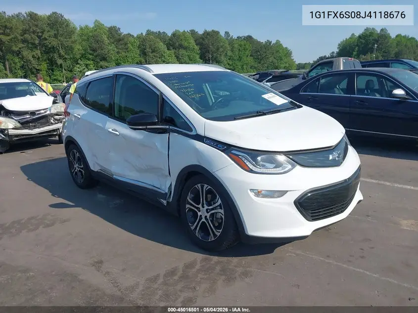 2018 Chevrolet Bolt Ev Premier VIN: 1G1FX6S08J4118676 Lot: 45016501